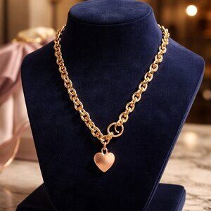 Gold tone Chain with heart pendant